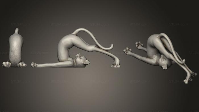 Animal figurines (Egyptian Yoga Cat, STKJ_0914) 3D models for cnc